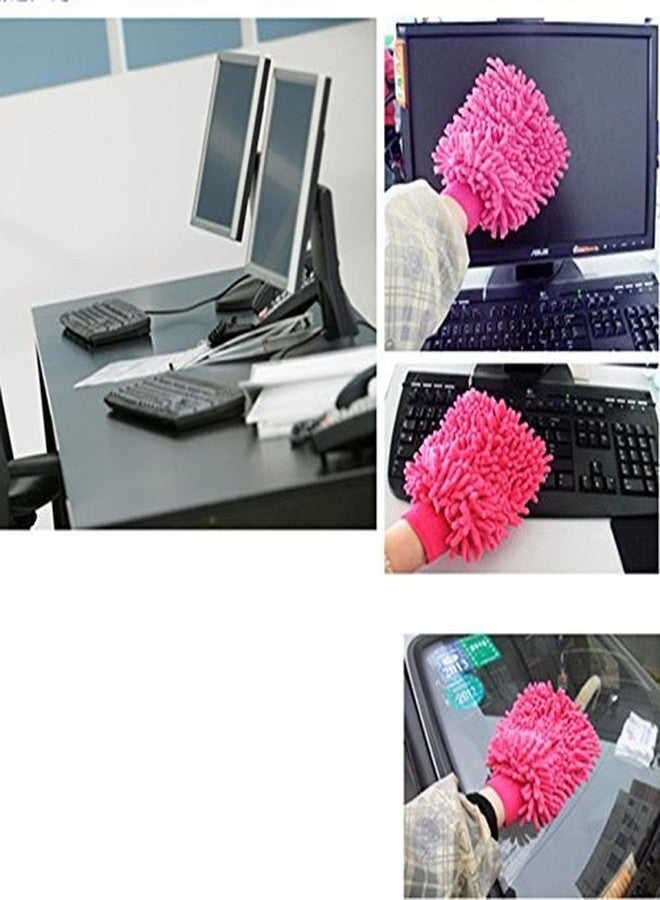 Mayatra's Pack of 2 Double Sided Microfibre Wash and Dust Mitt Cleaning Gloves (Random Colors) - Image 4